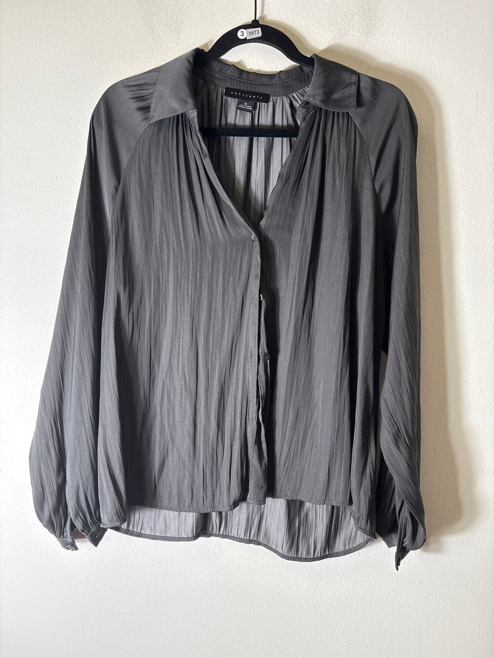 Sanctuary Gray Button Up Long Sleeve Button Up Top Sz S